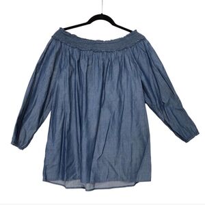 Chico's Denim Blue Smocked Top